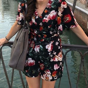 Ellie White flutter sleeve romper size S